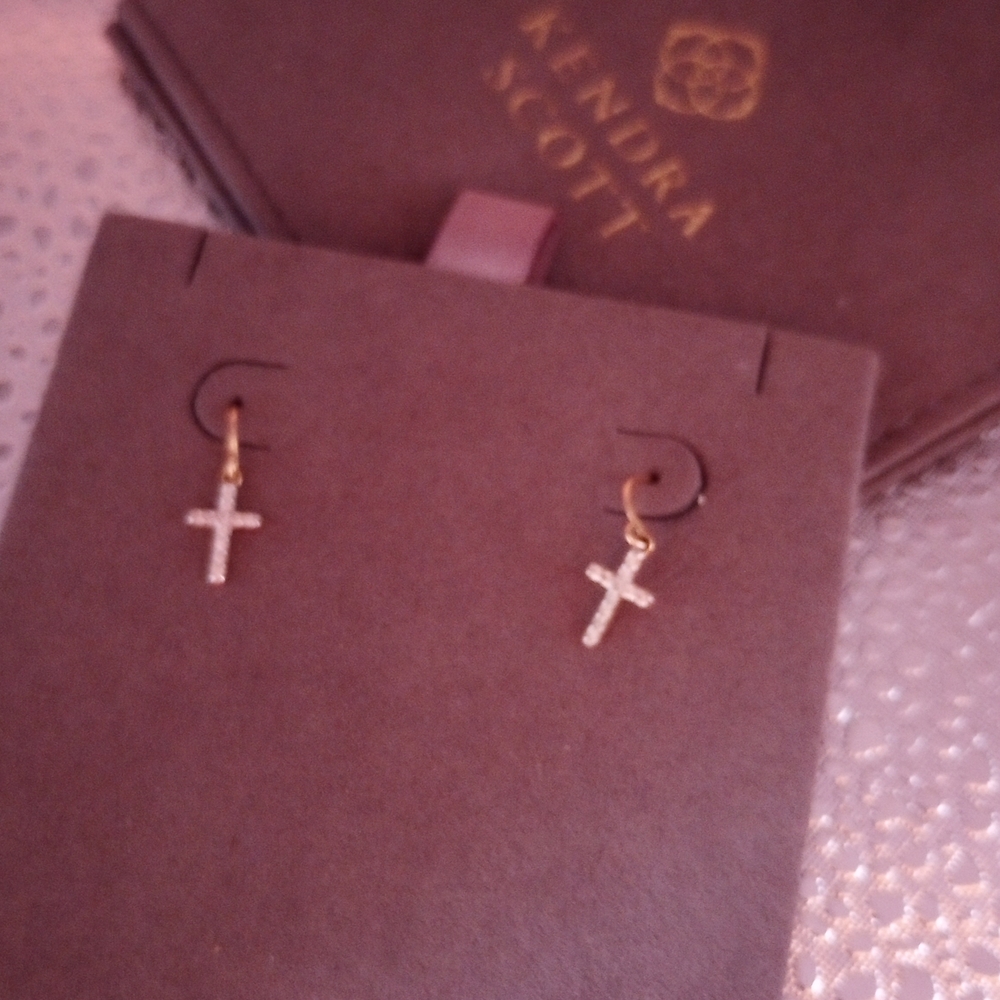 Kendra Scott Gold Cross Earrings